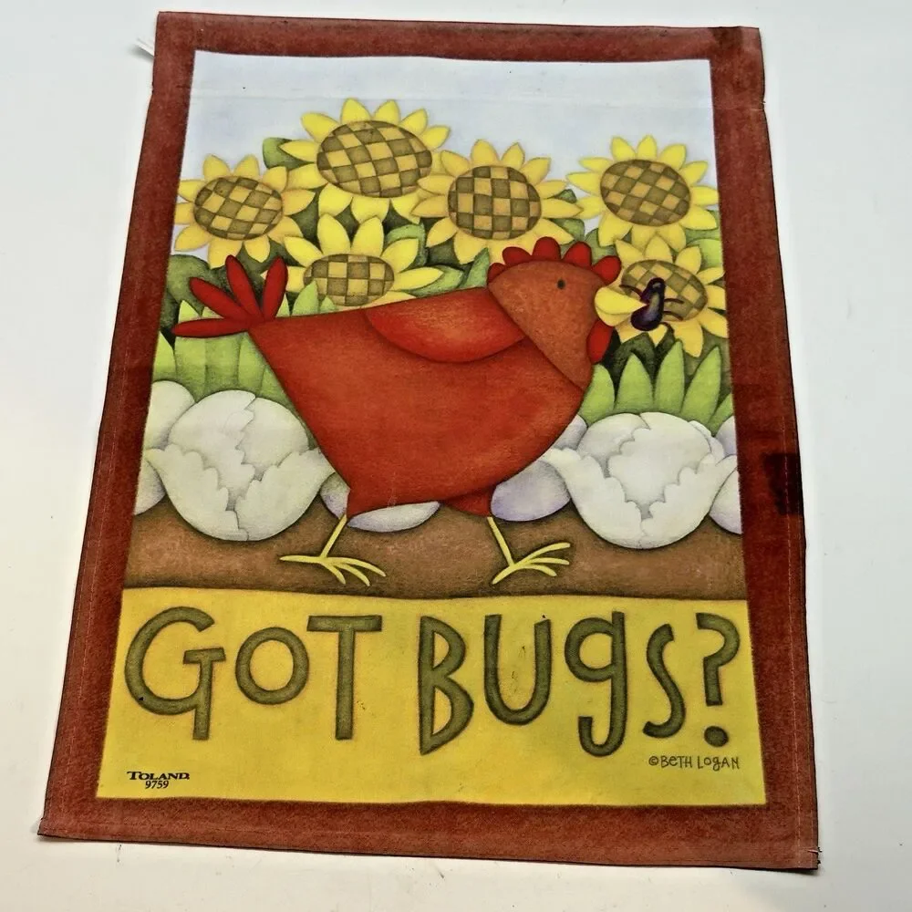 Chicken Hen Sunflower House Yard Garden Flag Banner 12 x 18 Polyester Multicolor